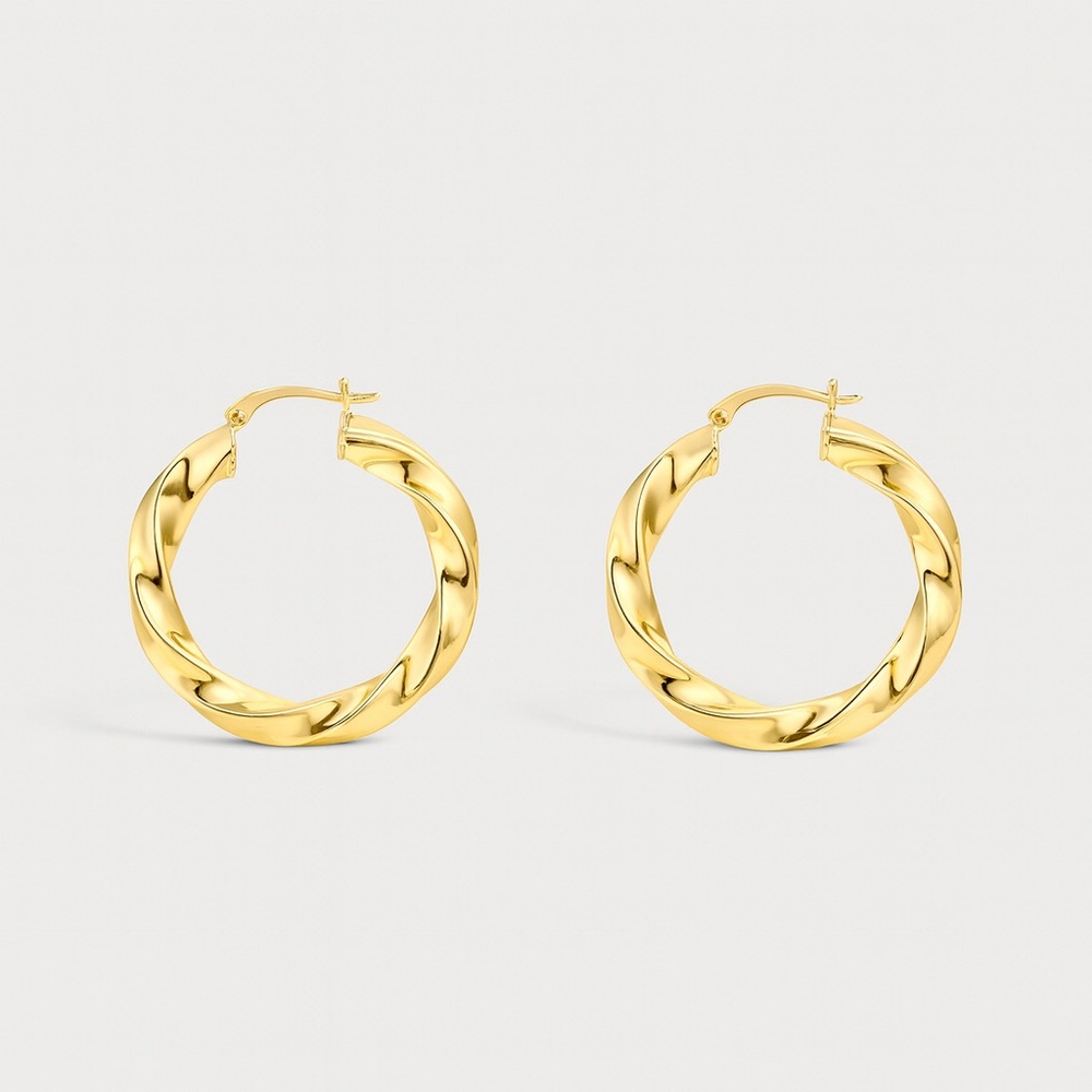 Gold Filled Twisted Hoop Earrings